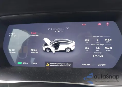 2016 Tesla Model X 60D/70D/75D/90D from USA, damaged, VIN 5YJXCAE2XGF009161